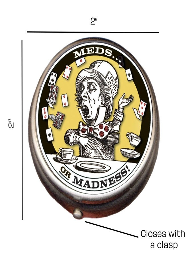The Unemployed Philosophers Guild Mad Hatter Pill Box - Compact 1 or 2 Compartment Medicine Case - Image 3